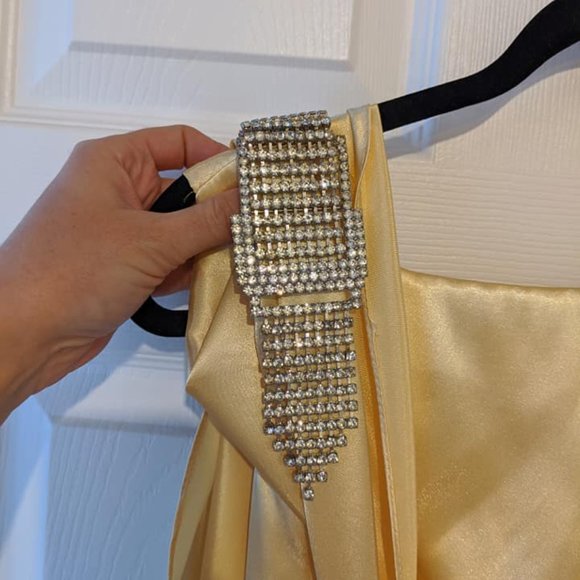 Faviana "Vintage" Satin Prom Dress - Picture 6 of 8